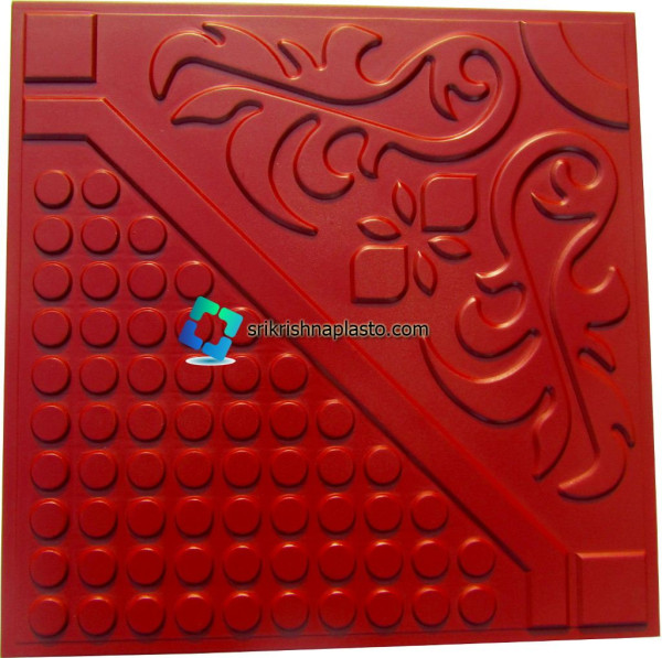 Flower with Round dots Floor tile Rubber mould