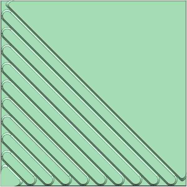 Half Strips Concrete Floor Tiles Rubber Mould 250X250X25mm
